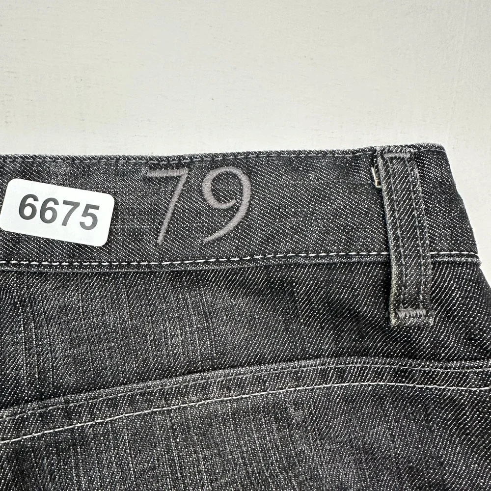 VTG INC International Concepts Rio Embroidered BootCut Jeans Men 32x30 Black Y2K
